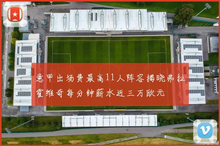 意甲出场费最高11人阵容揭晓弗拉霍维奇每分钟薪水近三万欧元